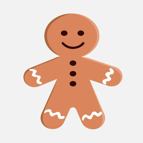 Gingerbread Man Wishes Merry Christmas Healthy New Year — Stock Vector