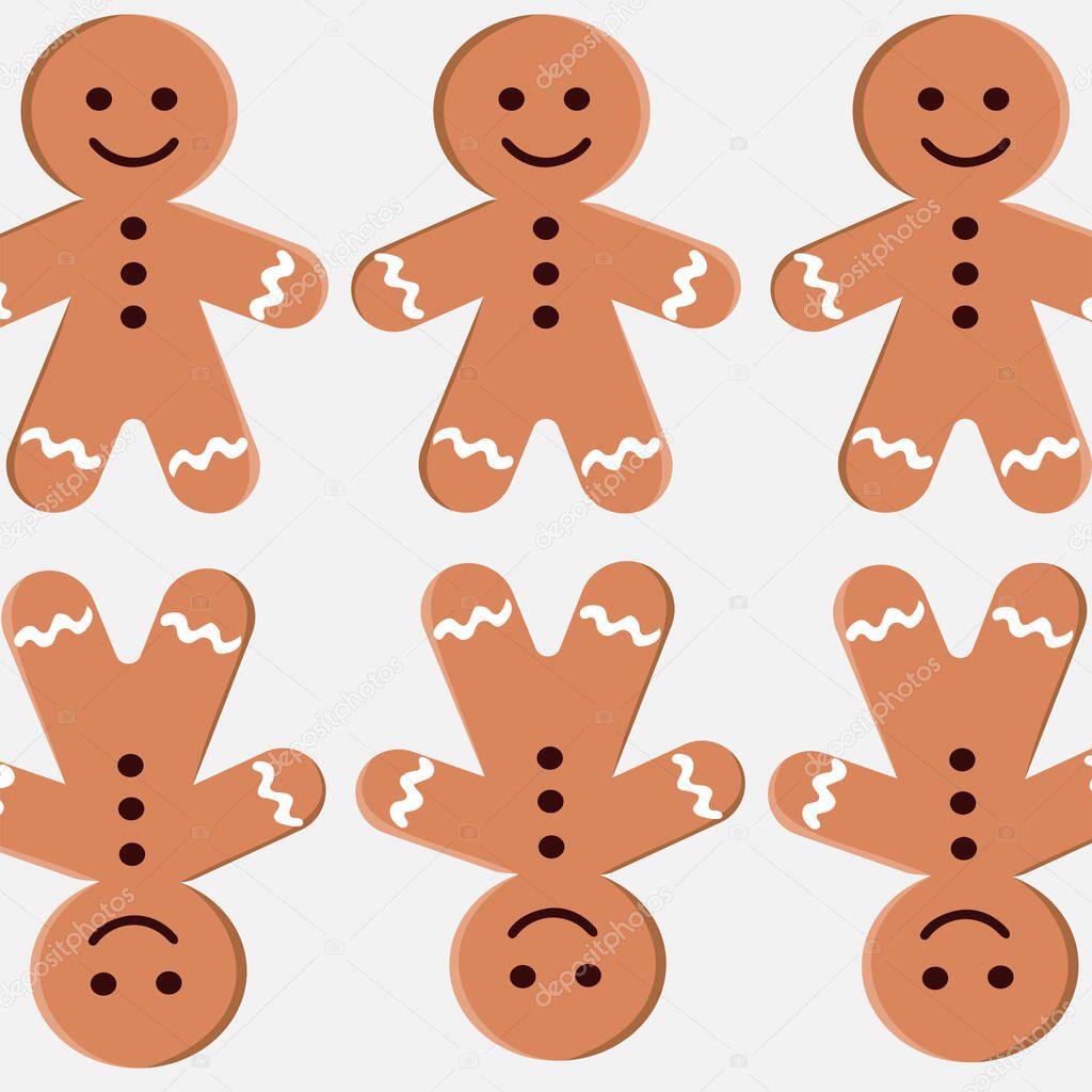 Gingerbread man wishes merry Christmas and healthy new year