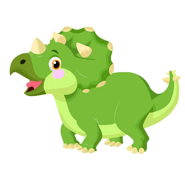 Cute Little Dinosaur Watercolor Style Vector White Background — Stock Vector