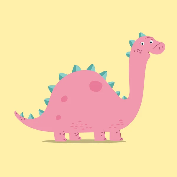 Dinossauro Bebê Menina Bonito Impressão Cool Stegosaurus Ilustração Para Berçário —  Vetores de Stock