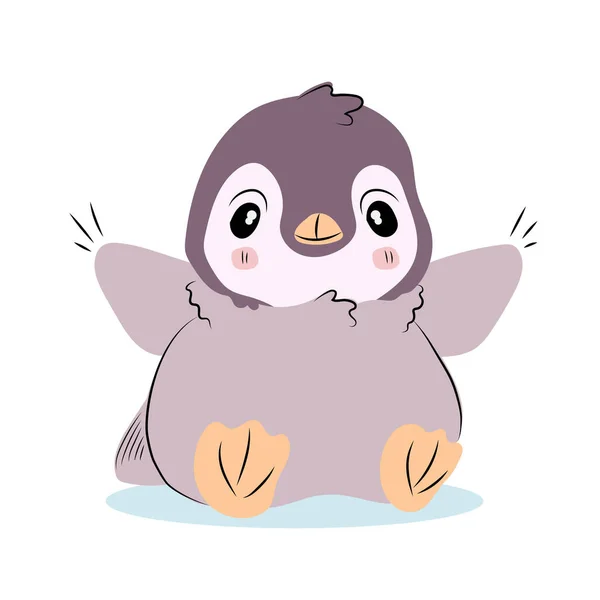 Drăguţ Pinguin Ilustraţie Vectorială Amuzant Animal Desene Animate Poate Folosit — Vector de stoc