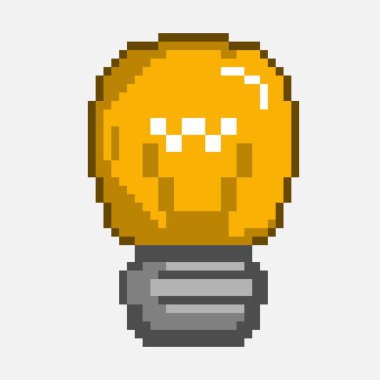 Vektör piksel ampul sanatı ve oyun ve internet fikri.