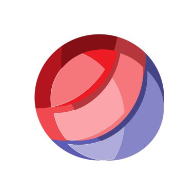 Daire şeklinde iş logosu. Logo elementlerinin geometrik vektör tasarımı.