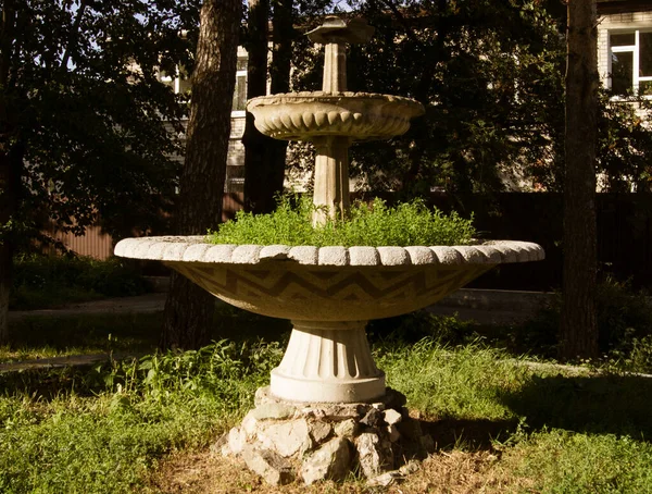 Abandoned Fountain Water Apocalypse Fountain View Apocalyptic Ancient Fountain Park — Stock Photo, Image