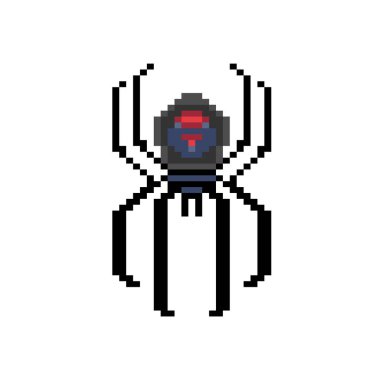 Mutlu cadılar bayramı seti. Örümcek. Piksel resim tarzında vektör illüstrasyonu