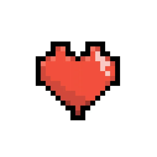 Heart Pixel Art Symbole Vectoriel Illustration Cœur Dans Style Rétro — Image vectorielle