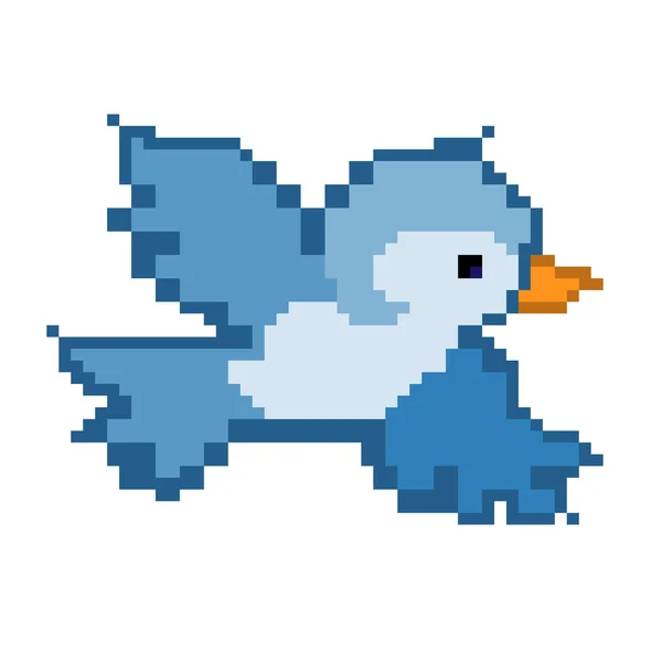 Bit Pixel Schlucken Vogel Vektorillustration Schlucken — Stockvektor