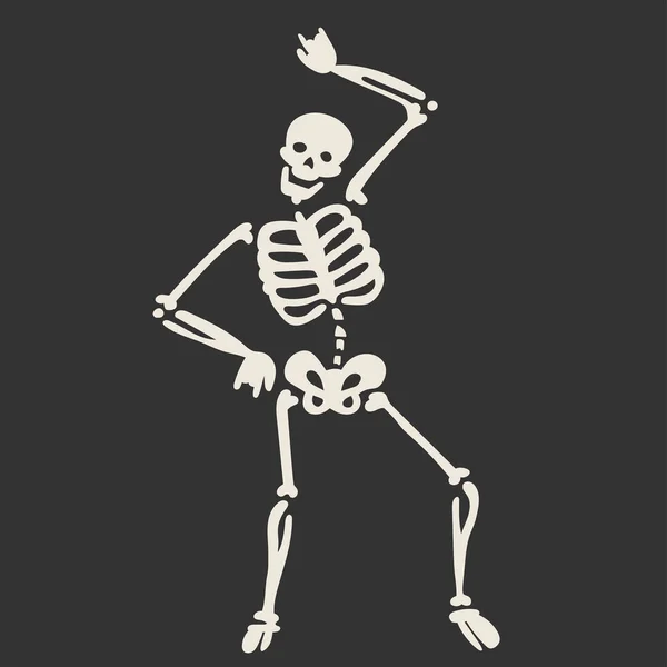 Grappige Skeletten Dansen Dag Van Dood Halloween Concept Vector Illustratie — Stockvector