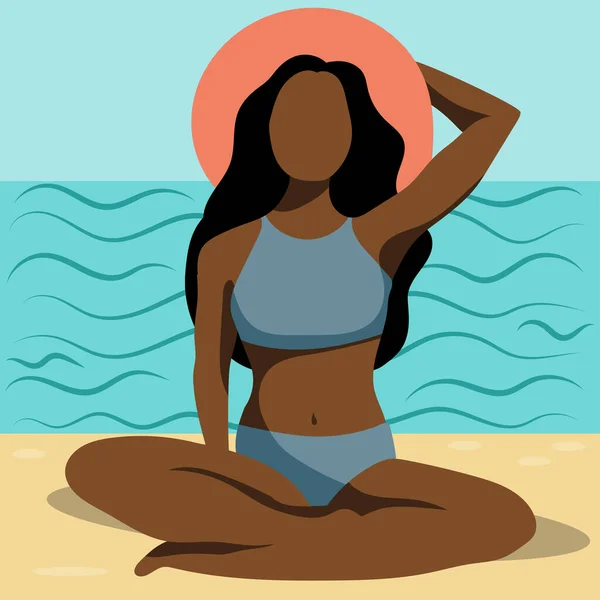 Vector Ilustração Moda Brilhante Sobre Tema Das Férias Verão Menina —  Vetores de Stock