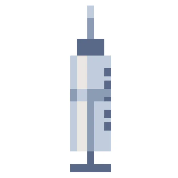 Jeringas Pixel Art Icon Jeringa Con Ilustración Vectorial Aislada Medicina — Vector de stock