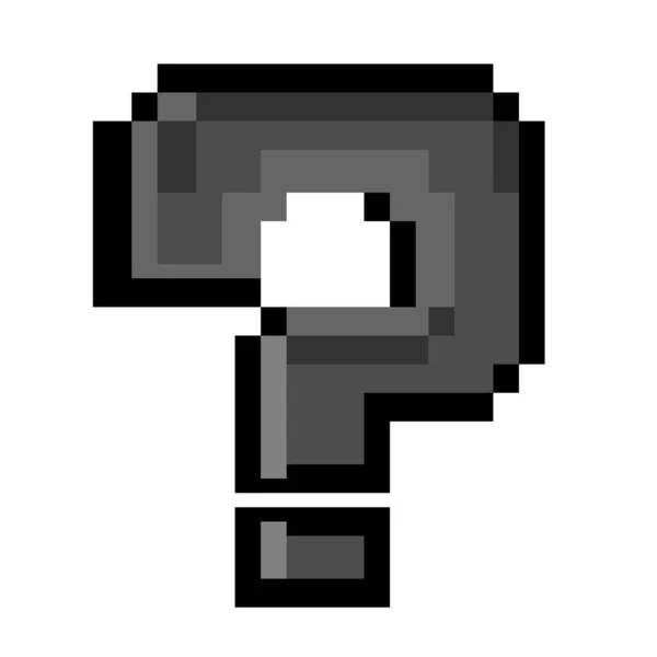 Signo Interrogación Icono Pixel Art Style Ilustración Vectorial Aislada Activos — Vector de stock