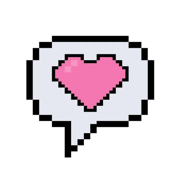 Bulle Sociale Bits Pixel Amour Vecteur — Image vectorielle