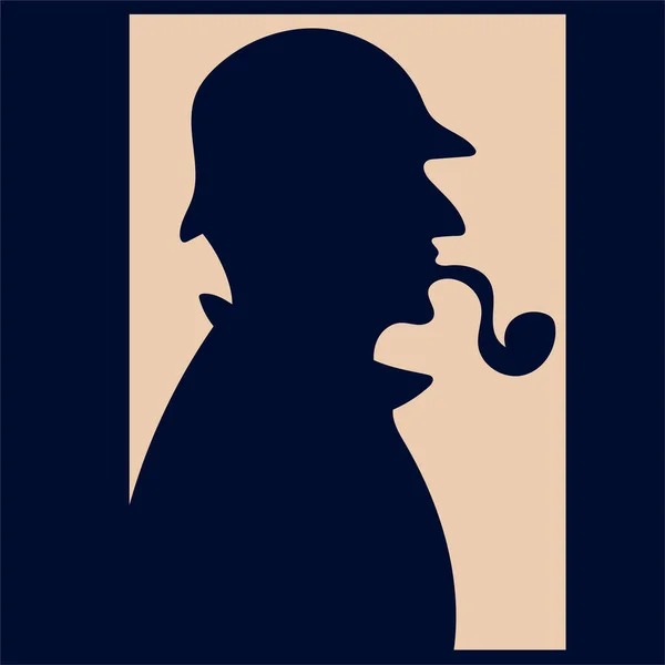Egy Poszter Sherlock Holmesszal Egy Detektív Sztori Illusztrációja Egy Illusztráció — Stock Vector
