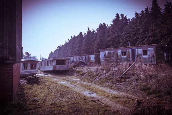 Abandoned holiday home trailer park — Stock Photo, Image