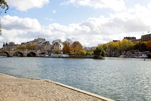 Vista Rio Sena Com Torre Eiffel — Fotografia de Stock