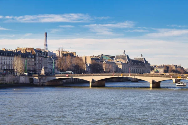 Vista Del Río Sena Con Torre Eiffel — Foto de Stock