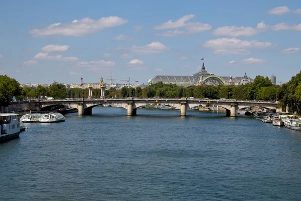 Vista Rio Sena Com Torre Eiffel — Fotografia de Stock