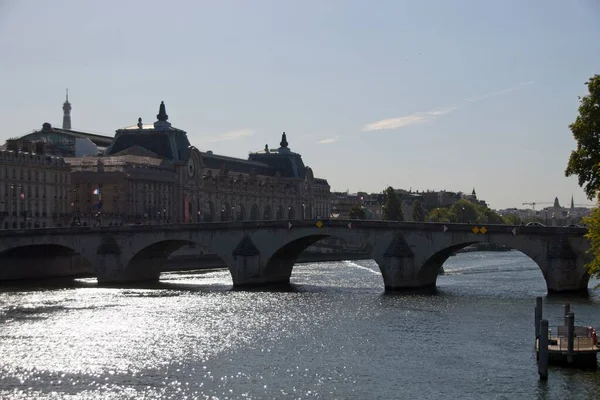 Blick Auf Die Seine Mit Eiffelturm — Stockfoto