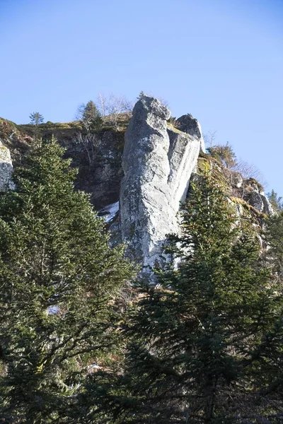 Horská Krajina Modrou Oblohou — Stock fotografie