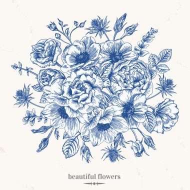  bir buket çiçek ile kart 