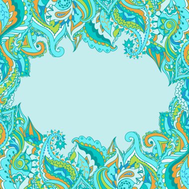 Çerçeve ile süslü çiçek paisley