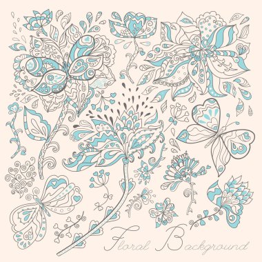 Üzerinde çiçekler ve kelebekler olan bir kart.