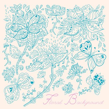 Üzerinde çiçekler ve kelebekler olan bir kart.