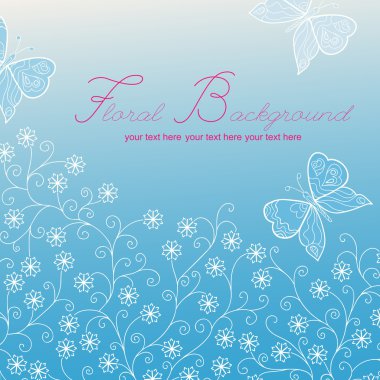 Çiçek desenli ve kelebekler.