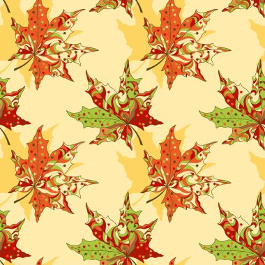 Akçaağaç yapraklı desen.