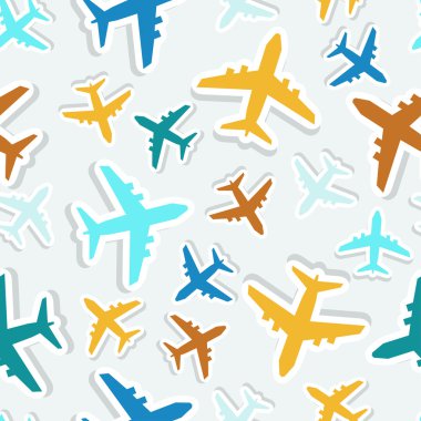 Mavi uçaklar ile desen.