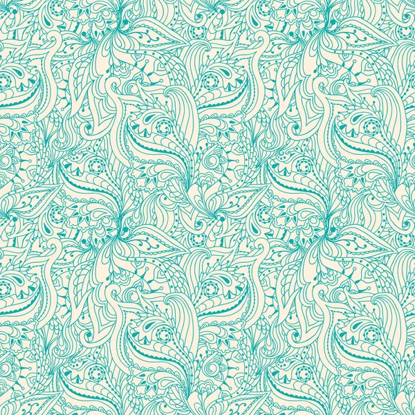 Patrón floral con paisley . — Vector de stock