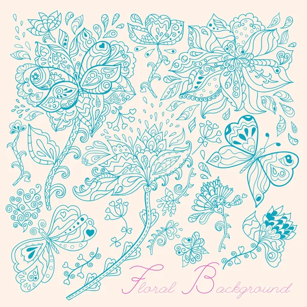 Üzerinde çiçekler ve kelebekler olan bir kart.