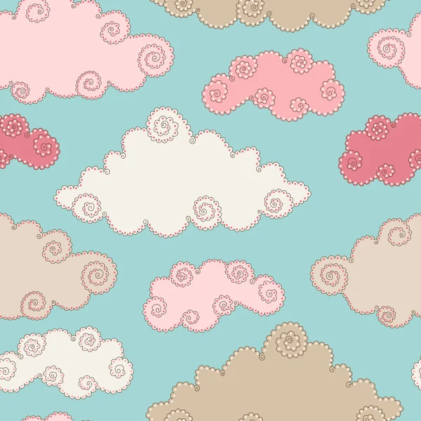 Seamless pattern with clouds — Stock Vector