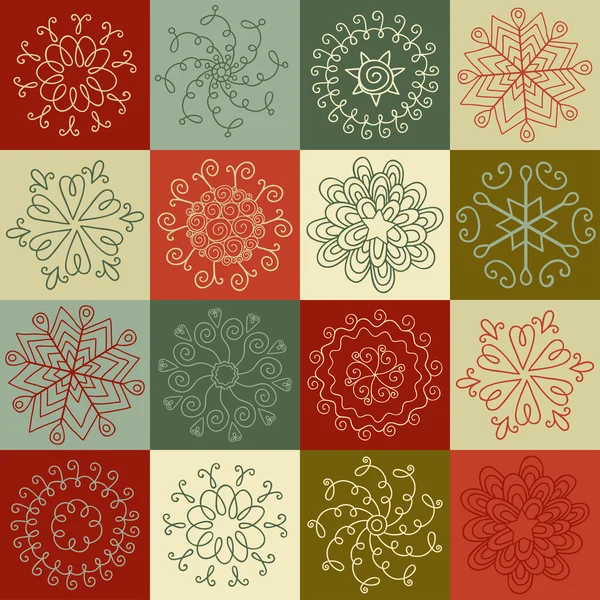 Flocons de neige pour cartes . — Image vectorielle