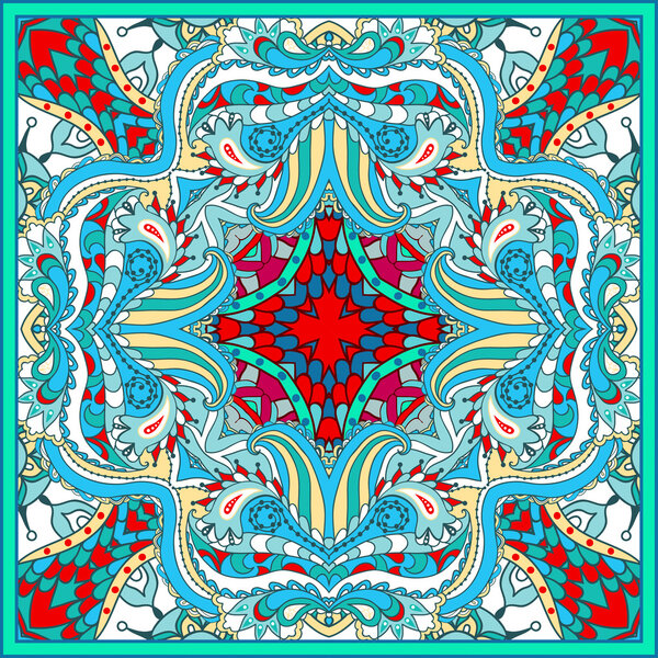 Floral paisley pattern.