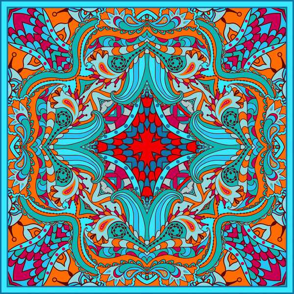 Floral paisley pattern.