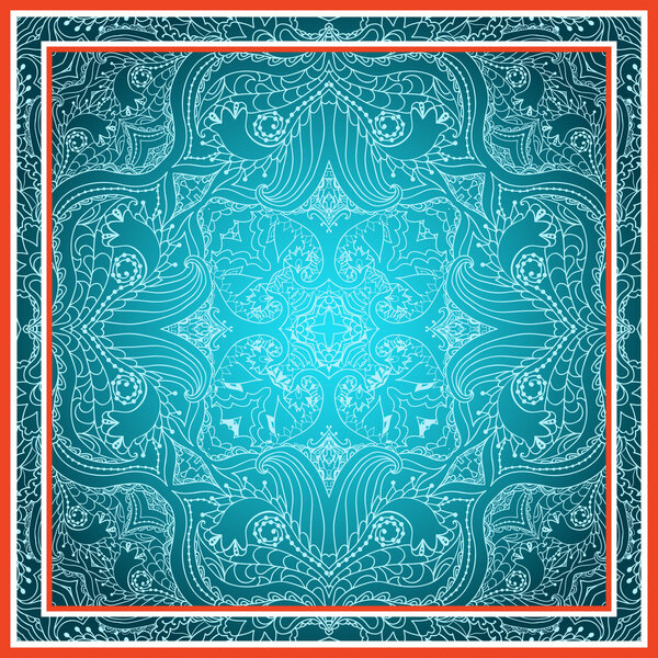 Floral paisley pattern.