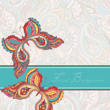 Dekoratif renkli kelebekler.