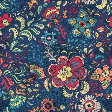 Soyut çiçek ve meyveleri.