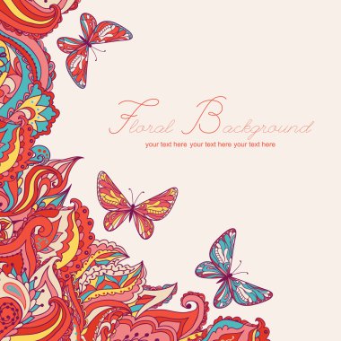 Kelebekler ile kart.