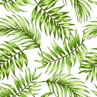 Pattern with tropical leaves clipart