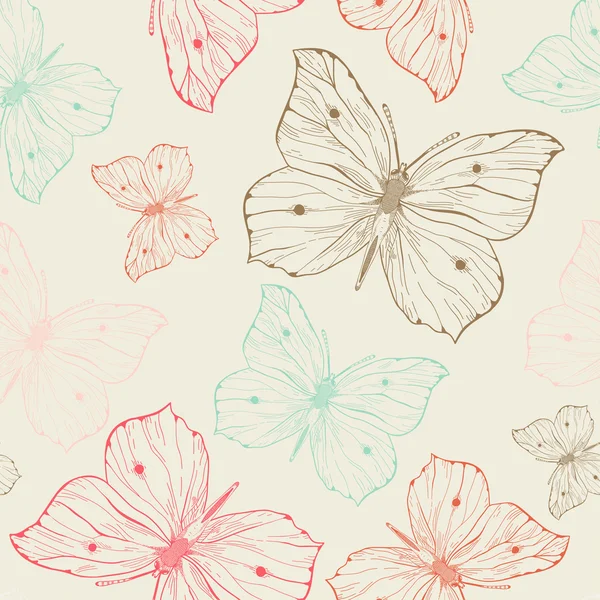 Butterflies seamless pattern — Stock Vector