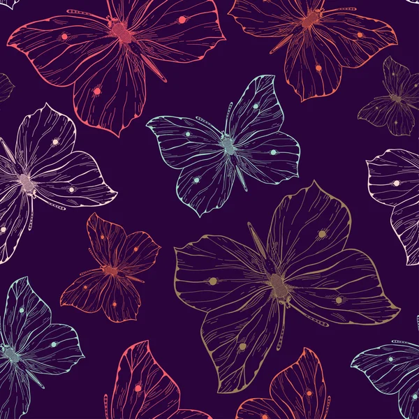 Modèle sans couture avec des papillons — Image vectorielle