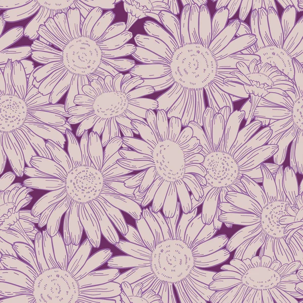 Seamless daisies pattern. — Stock Vector