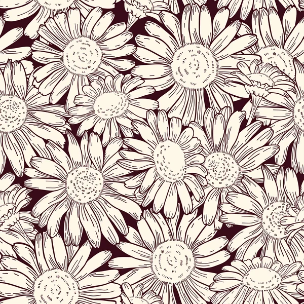 Seamless daisies pattern. — Stock Vector