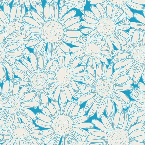 Seamless daisies pattern — Stock Vector
