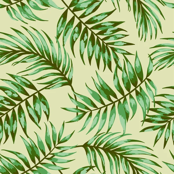 与热带树叶图案 — 图库矢量图片