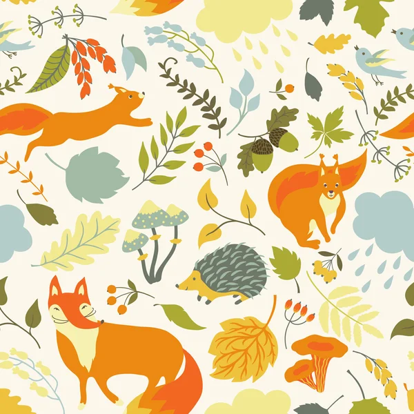 Lindos animales forestales — Vector de stock