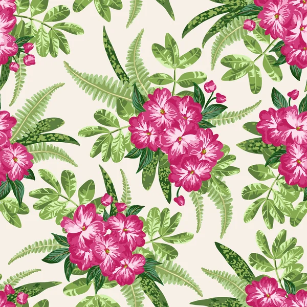 Tropical leaves and flowers — Stock Vector © Lisla 56814849