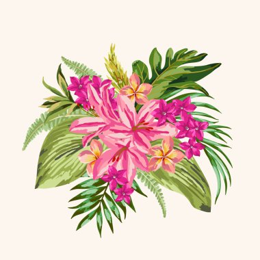 Bir buket tropik çiçek..